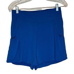 Talula‎ Shorts Women's Medium Pleated High Rise Athletic Gym Workout Pocket Blue